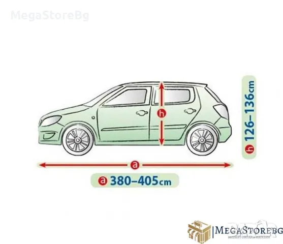 Покривало за автомобил водоустойчиво Kegel серия Mobile размер M2 сиво за хечбек ПРОМО!, снимка 2 - Аксесоари и консумативи - 47350906