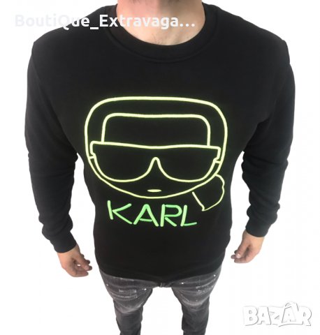Мъжка блуза Karl Lagerfeld Black/Electric Green !!!