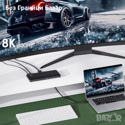 Нов USB-C 12 в 1 док станция, 8K DP, Dual 4K HDMI, Ethernet, 130W PD, снимка 3 - Друга електроника - 52306394