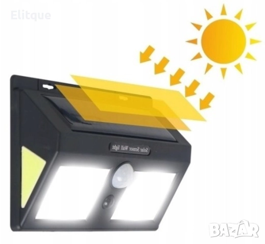 Соларна лампа с LED диоди и сензор за движение, снимка 2 - Други стоки за дома - 52854193