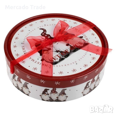 Коледен комплект Merkado Trade, 4бр.,Чинии за сервиране, Гноми , снимка 3 - Сервизи - 38552046