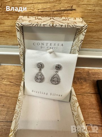 Дамски сребърни обеци, снимка 2 - Обеци - 44127302