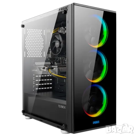 Чисто нов гейминг компютър Turbo-X Erebus E3511 – Ryzen 5 3400G, RX 6600, 8GB RAM, 240GB SSD + 1TB H, снимка 4 - Геймърски - 47607643