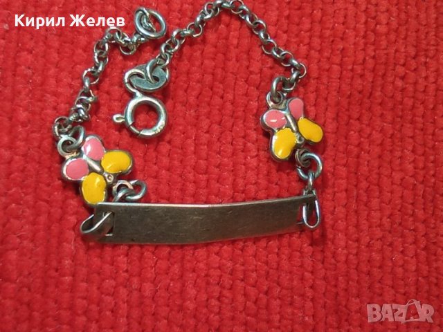 ПРИКАЗНА СРЕБЪРНА АРТ ГРИВНА СРЕБРО 925 с КРАСИВИ ЕМАЙЛИРАНИ СРЕБЪРНИ ПЕПЕРУДКИ 40213, снимка 2 - Гривни - 42486368