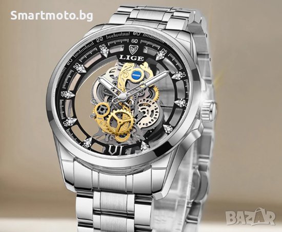 Lige Ръчен самонавиващ воден луксозен часовник Скелетон, снимка 2 - Мъжки - 43186210
