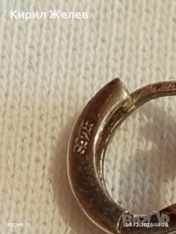 Елегантни сребърни обеци във формата на ЯБЪЛКА с инкрустирани кристали 47158, снимка 6 - Обеци - 52689248