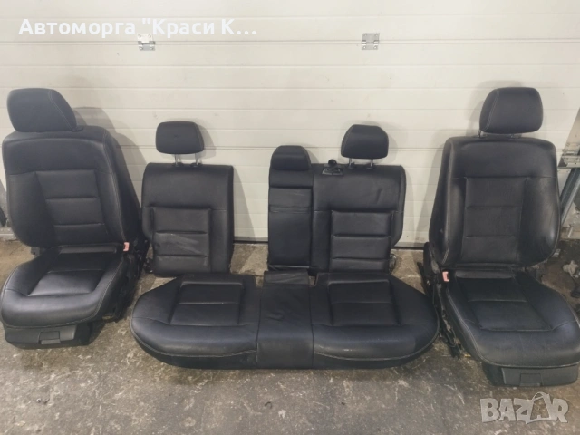 седалки предни и задни с 4 кори на врати за Мерцедес Е класа 212 седан 2010г черна кожа, снимка 2 - Части - 53166488