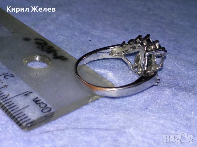 ПРЕКРАСЕН СКЪПОЦЕНЕН ПОСРЕБРЕН МЕДЕН АР НУВО ПРЪСТЕН с ЮВЕЛИРНО ФАСЕТИРАН ПЕРИДОТ и ЦИРКОНИ 37382, снимка 8 - Пръстени - 40689868