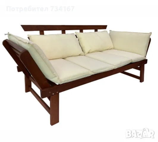 Диван Muhler Meranti с матрак и възглавница BEIGE, снимка 1