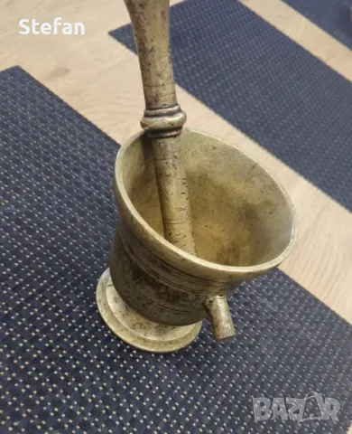 Голямо, старо и месингово хаванче с чукало