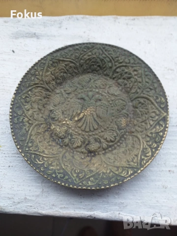 Стара чиния бронз двуглав орел, снимка 2 - Антикварни и старинни предмети - 53430847