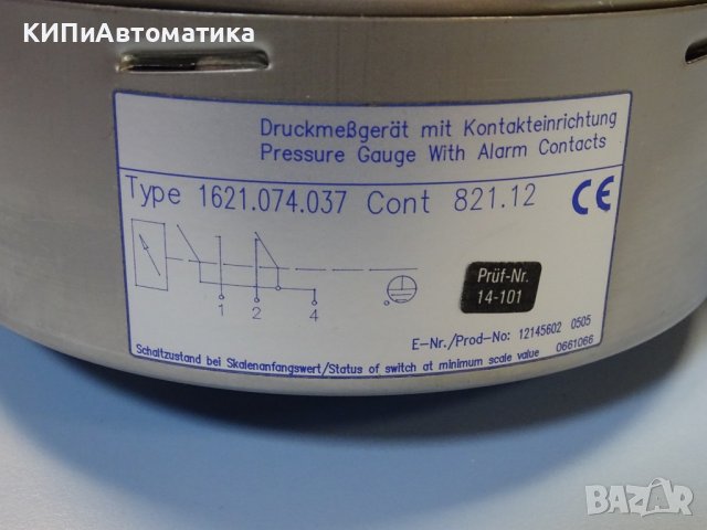 Ел. контактен Манометър JUMO Ф160, 6 bar pressure gauge with alarm contact, снимка 6 - Резервни части за машини - 39374033