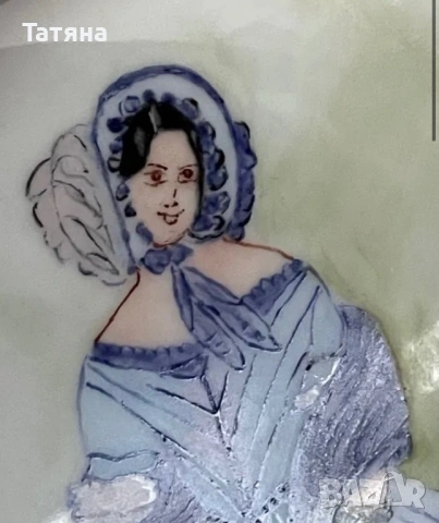 Furstenberg  Germany , красива ретро порцеланова кутия за бижута, бонбониера, ръчно рисувана, снимка 12 - Декорация за дома - 53135851