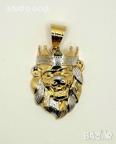 Златен синджир с медальон ЛЪВ -14К, снимка 8 - Колиета, медальони, синджири - 43146650
