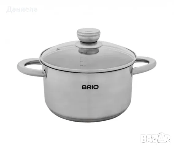 Тенджера Brio Metallica от неръждаема стомана, Ф22см х 11см/4л, снимка 2 - Съдове за готвене - 49335549
