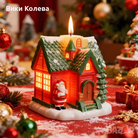 Силиконов молд “Коледна къщичка със Санта” – изработи своя празнична магия! , снимка 5 - Форми - 52128309