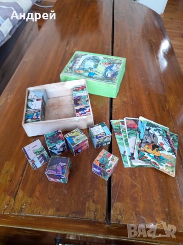 Стара детска игра с кубчета #3, снимка 4 - Антикварни и старинни предмети - 32484199