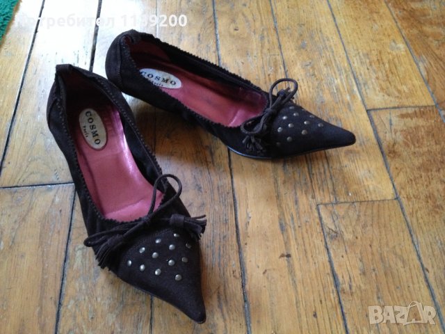 Cosmo 37 френски обувки естествена кожа кафяв велур , снимка 5 - Дамски ежедневни обувки - 26851297