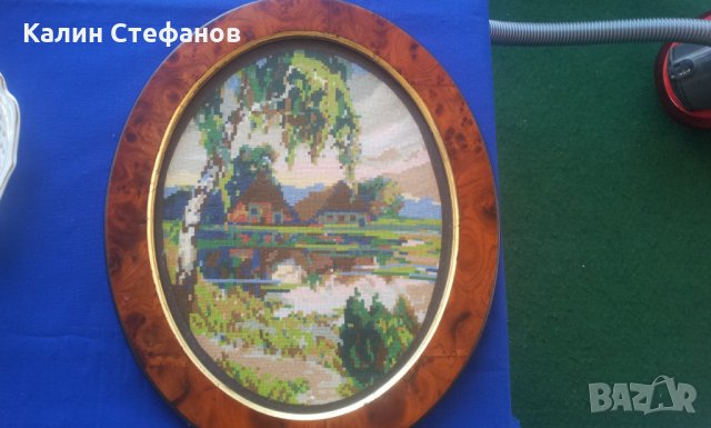 Гоблен в рамка и рефлектно стъкло елипса, снимка 1