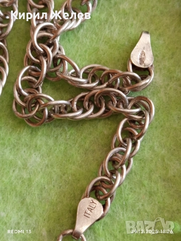 Сребърен ланец с кралска плетка Italy майстоска ръчна изработка 52484, снимка 2 - Колиета, медальони, синджири - 52926038