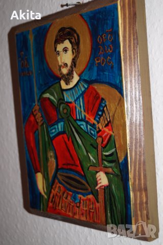 Икона на св. Теодор от Тирон, снимка 7 - Икони - 36777228