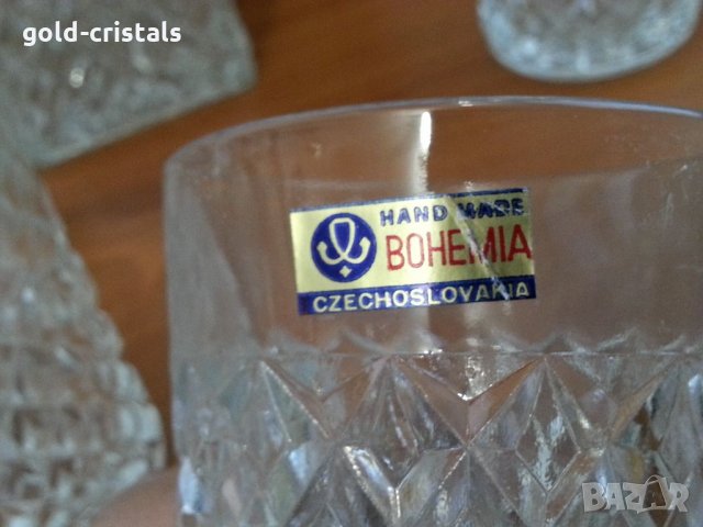 Кристални чаши и гарафа Бохемия Чехословакия, снимка 9 - Антикварни и старинни предмети - 35296987