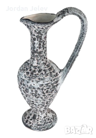 Лава ваза/кана, Франция – Marius Giuge, Vallauris, 1960-1970г., снимка 6 - Вази - 50558813