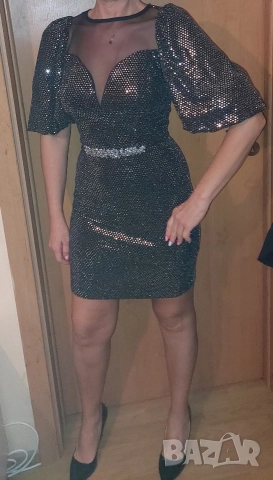 Официална рокля с пайети Fervente , снимка 6 - Рокли - 44892255