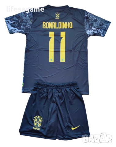 Детско - юношески футболен екип Бразилия Роналдиньо Brazil Ronaldinho комплект , снимка 2 - Детски комплекти - 45649838