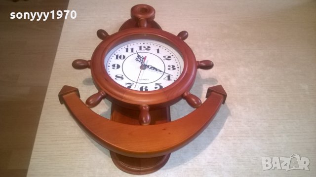голяма котва с рул-дървена с часовник-42х31х6см-внос холандия, снимка 9 - Колекции - 27965272
