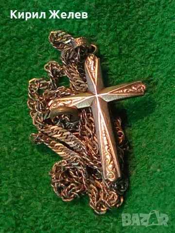 СТАР ОРНАМЕНТИРАН СРЕБЪРЕН КРЪСТ СРЕБРО 835 N с СРЕБЪРНА ВЕРИЖКА СРЕБРО 900 МАЙСТОРСКА РАБОТА 50113, снимка 17 - Антикварни и старинни предмети - 49913117