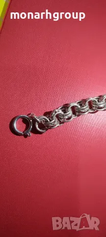 Сребърна гривна, снимка 4 - Гривни - 47974621