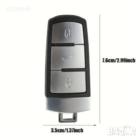 Кутийка за ключ Volkswagen Passat B6, B7, CC, 3 бутона и острие, снимка 5 - Аксесоари и консумативи - 50081078