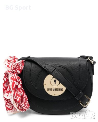 Нова оригинална дамска чанта Love Moschino за през рамо с прикрепено шалче