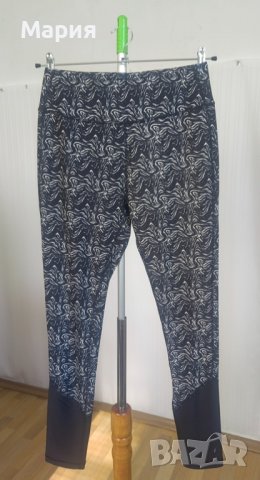 Чисто Нов Л размер Дамски Спортен Еластичен Клин Висока Талия Черен Бял Шарен Пепко Pepco Beloved, снимка 3 - Спортни екипи - 39698566