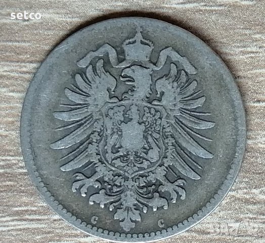 Германия 1 марка 1875 буква С  д19, снимка 2 - Нумизматика и бонистика - 33430906