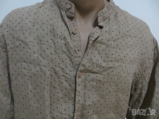 Мъжка риза с дълъг ръкав от лен Alessandra Lamuza Milano, снимка 2 - Ризи - 36449970