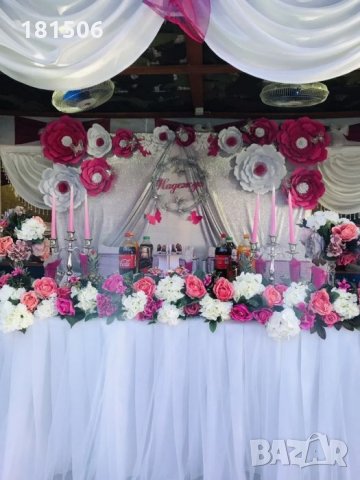 Цветя от картон/креп хартия, снимка 3 - Декорация за дома - 26373821