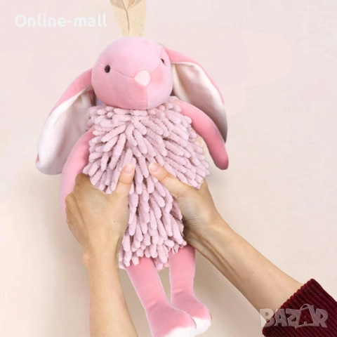 2в1 Голямо плюшено Зайче– Играчка и Кърпа за Ръце, снимка 3 - Плюшени играчки - 51533688