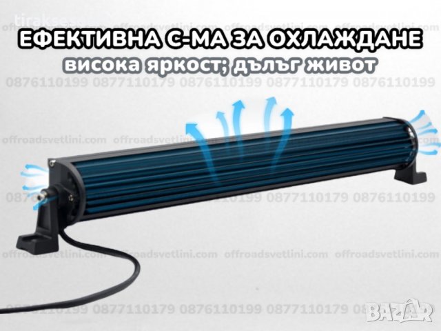 7D ИЗВИТ LED BAR 540W 82CM ЛЕД БАР За Джип Камион Микробус, снимка 3 - Аксесоари и консумативи - 39652991