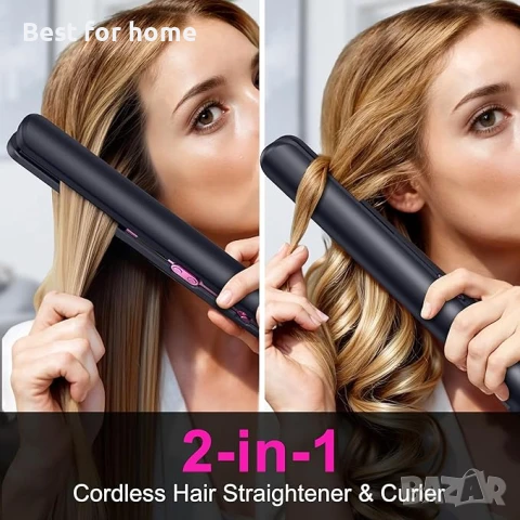 Rychi 2 в 1 безжична преса за коса и маша за изправяне и накъдряне, снимка 6 - Маши за коса - 51216745