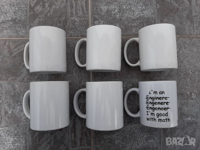 Чаши за чай кафе керамични – бели 6бр.