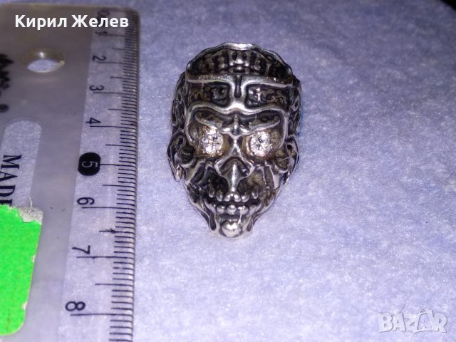 СРЕБЪРЕН НЕО ГОТИК АРТ ПИРАТСКИ ПРЪСТЕН ЛАКИРАНО СРЕБРО 925 с ЮВЕЛИРНО ФАСЕТИРАНИ ЦИРКОНИ 36160, снимка 12 - Пръстени - 39507140