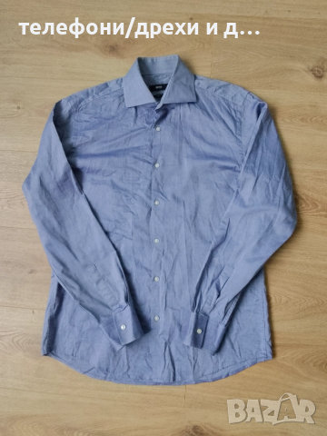 Оригинална памучна риза Hugo Boss Slim Fit (M)
