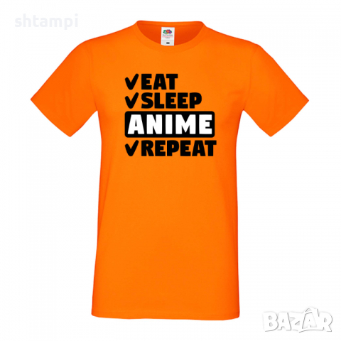 Мъжка тениска Anime,Eat,Sleep,Anime,Repeat,Ядене,Спане,Подарък,Повторение,Празник,, снимка 7 - Тениски - 36418841
