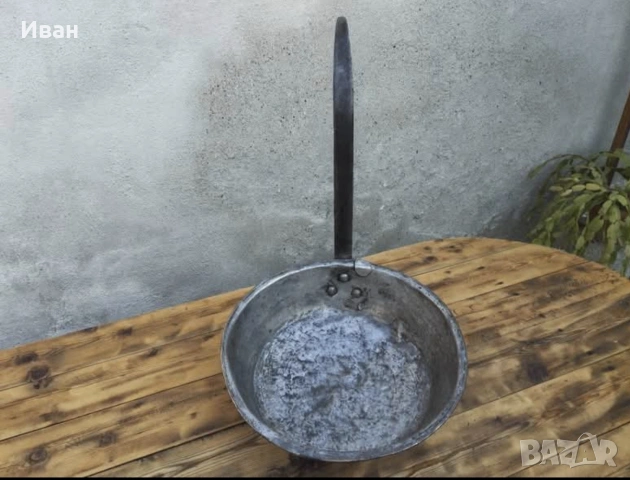 Голям меден тиган , снимка 2 - Антикварни и старинни предмети - 53503418