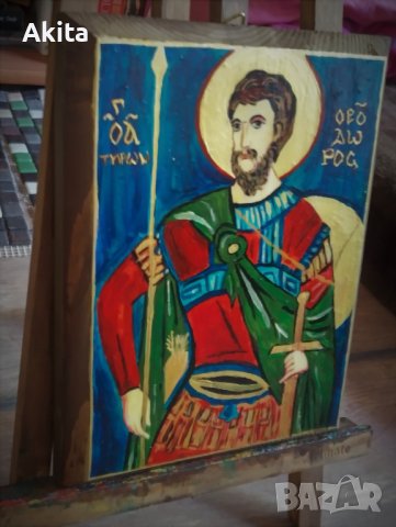 Икона на св. Теодор от Тирон, снимка 4 - Икони - 36777228