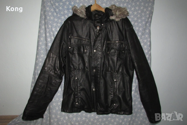 винтидж Evisu jeans jacket USA Ново яке от естествена кожа Италия дънково САЩ Vera pelle Italy, снимка 4 - Якета - 53479357