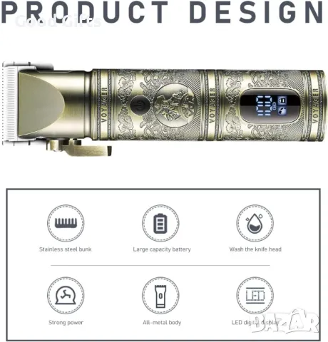 VGR V-697 – Машинка за подстригване с характер! Мощ, стил и прецизност в едно!, снимка 2 - Машинки за подстригване - 50392092