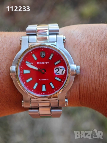 BERNY-Men Automatic Diver Watch Red, снимка 9 - Мъжки - 51505332